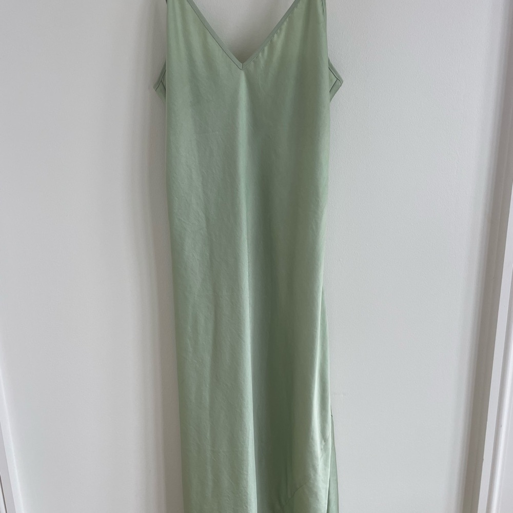 Aritzia Sleek Green Slip Dress